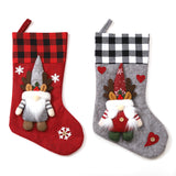 Christmas decoration supplies, grid edge 3D couple faceless dolls, Christmas socks, Christmas Eve gift bags, candy bags