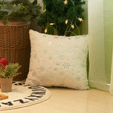 Christmas Snowflake Plush Hot Silver Sofa Pillowcase (excluding core) Home Pillow Cover