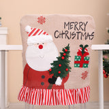 Christmas New Decorative Products Linen Santa Claus Christmas Tree Chair Set Creative Restaurant Chair Set