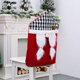 Christmas Decorations Checkered Forest Elderly Chair Cover Faceless Doll Chair Cover Cartoon Chair Cover Backrest