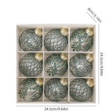 Christmas decorations 8cm/9PCS transparent PET painted Christmas ball gift box set Christmas tree pendant