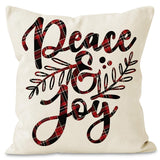 New Christmas Snowflake Grid Pillow Cover Linen Christmas Deer Print Pillow Cover Holiday Sofa Decorative Cushion