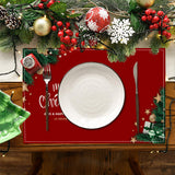 Christmas linen placemats holiday greetings letter printed table mats guest table decorations insulation mats