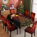 Christmas printed tablecloth, chair cover, waterproof, oil resistant, festive decoration, dining table cloth, chair cover, universal household use