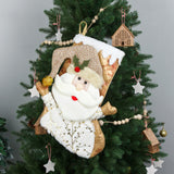 Christmas Decorative Socks Gift Bag Candy Bag Jewelry Gold 3D Christmas Socks Gift Bag