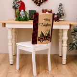 Christmas decoration supplies, home atmosphere decoration, chair covers, Christmas checkered car letter chair covers, stool covers