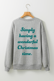 Gray Double Side Print Christmas Tree Letter Graphic Sweatshirt