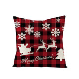 Christmas Pillow with Red Letter Elk Printed Cushion Cover and Linen Pillow Cover