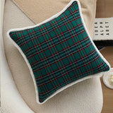 Christmas Plush Plaid Pillowcase Living Room Sofa Decoration Home Sofa Cushion Pillow