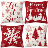 Red Christmas Snowflake Pillow Cover Amazon Home Sofa Cushion Cover Holiday Decoration Pillow