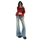 Women's High-Waisted Spicy Girl Flare Jeans Slimming Floor-Length Pants