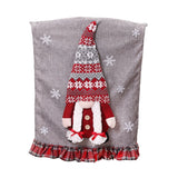 Christmas Decorations Faceless Elderly Chair Cover Back Decoration Chair Cover Linen Christmas Chair Cover