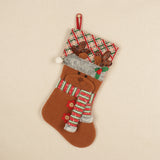 Christmas Stockings Red Santa Claus Snowman Biscuits Deer Gift Bag Christmas Tree Pendant