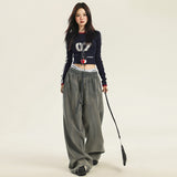 Wide-Leg Pants for Women High Street Fashion Spring and Autumn New Arrival