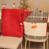 Christmas Chair Cover Christmas Home Decoration Cartoon Old Man with Hat Snowflake Chair Cover