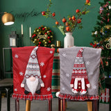 Christmas Decorations Faceless Elderly Chair Cover Back Decoration Chair Cover Linen Christmas Chair Cover