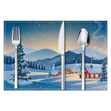 Christmas placemat white hemp Christmas scenery print home table mat living room dining table coaster