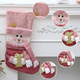 Christmas Decorations Pink Plush Christmas Socks Children's Candy Bag Creative Gift Bag Pendant