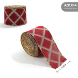 Christmas ribbon imitation linen ribbon decoration bow accessories snowflake Christmas ribbon in stock