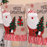 Christmas New Decorative Products Linen Santa Claus Christmas Tree Chair Set Creative Restaurant Chair Set