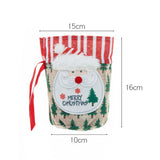 Christmas Apple Bag Accessories Linen Cartoon Santa Claus Snowman Gift Bag Candy Bag Gift Bag