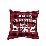 Christmas decoration red linen checkered Christmas square pillow cover sofa cushion cover without pillow core