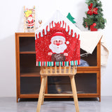 Christmas New Printed Chair Set Cartoon Old Man Snowman Chair Set Restaurant Bar Dining Table Christmas Decorations