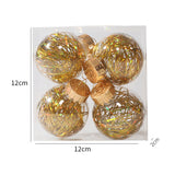 Christmas Ball Transparent PET Laser Silk Grass Ball Christmas Tree Pendant Decoration Props 4PCS per box
