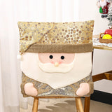 Christmas decoration chair set, Santa Claus chair cover, gold sequins, European and American style restaurant Christmas decoration