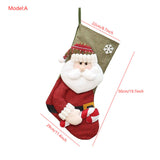 Christmas Socks Decorative Socks Imitation Hemp Fabric Gift Bag Gift Socks Christmas Tree Pendant