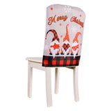 Christmas decoration linen cartoon faceless elderly chair cover forest grid Christmas chair decoration