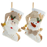 Christmas Decorative Socks Gift Bag Candy Bag Jewelry Gold 3D Christmas Socks Gift Bag