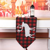 Christmas decorations, checkered tablecloth, table flag, creative English red and black checkered tablecloth, placemat, restaurant decoration supplies