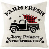 Christmas Pillow Cover Red Black Grid Christmas Sofa Cushion Cover Linen Nordic Pillow Cover