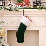 Christmas decoration products, knitted Christmas socks, high-end woolen socks, Christmas gift socks, green gift bags