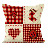 Christmas tree checkered pillow cover linen Christmas socks striped printed pillowcase for holidays