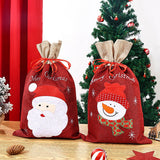 Christmas decorations, Christmas gift bags, Christmas candy bags, Santa Claus burlap gift bags, tote bags