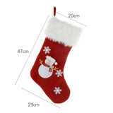 Christmas Lights Decoration Red Hemp Embroidery Christmas Socks Gift Bag Luminous Christmas Socks