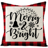 Christmas Pillow Cover Red Black Grid Christmas Sofa Cushion Cover Linen Nordic Pillow Cover