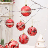 8CM/6 pcs painted Christmas balls, Christmas tree pendants, window display decorations, round balls