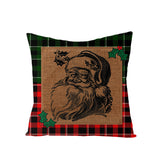 Christmas Pillow with Red Letter Elk Printed Cushion Cover and Linen Pillow Cover