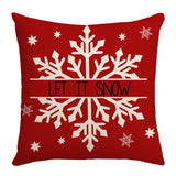 Grid Christmas linen pillowcase, Christmas tree snowflake home decoration pillowcase, sofa cushion pillowcase