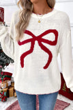 Sweet and versatile loose long sleeved round neck Christmas sweater for women