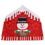 Christmas New Printed Chair Set Cartoon Old Man Snowman Chair Set Restaurant Bar Dining Table Christmas Decorations