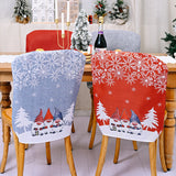Christmas European and American style cartoon forest snowflake chair cover creative printing chair decoration supplies