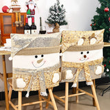 Christmas decoration chair set, Santa Claus chair cover, gold sequins, European and American style restaurant Christmas decoration