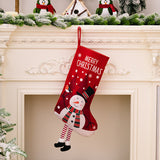 Christmas decorations, colorful prints, Christmas socks, Santa Claus gift socks, snowman gift bags, red and green leg hanging Christmas socks