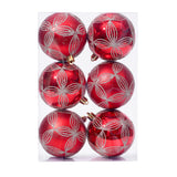 8CM/6 pcs painted Christmas balls, Christmas tree pendants, window display decorations, round balls