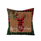 Christmas Pillow with Red Letter Elk Printed Cushion Cover and Linen Pillow Cover