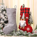 Christmas decoration supplies, grid edge 3D couple faceless dolls, Christmas socks, Christmas Eve gift bags, candy bags